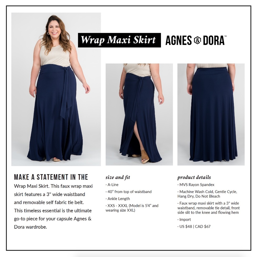 Wrap Maxi Skirt - Navy - Picture 2 of 3